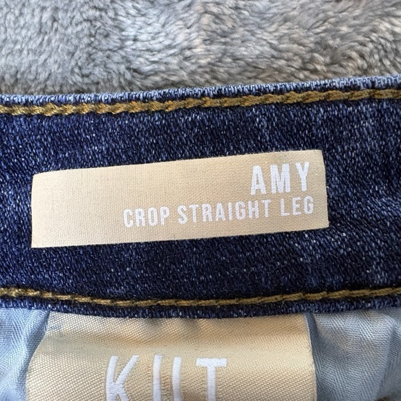 Kut From The Kloth Amy Crop Jeans Womens 6 Straight Leg Stretch Denim Roll Cuff - Picture 7 of 16